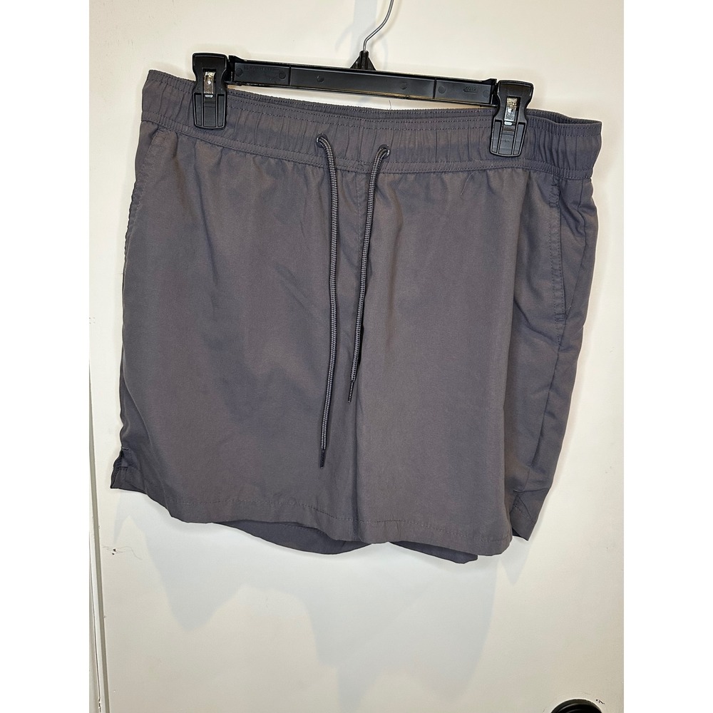 George Mens Swim Trunks Charcoal Gray Mesh Lined Board Shorts Size M 32-34
